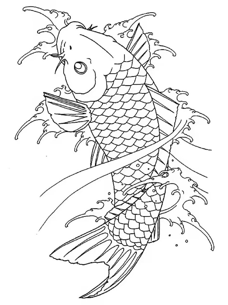 tranh tô màu con cá chép 41