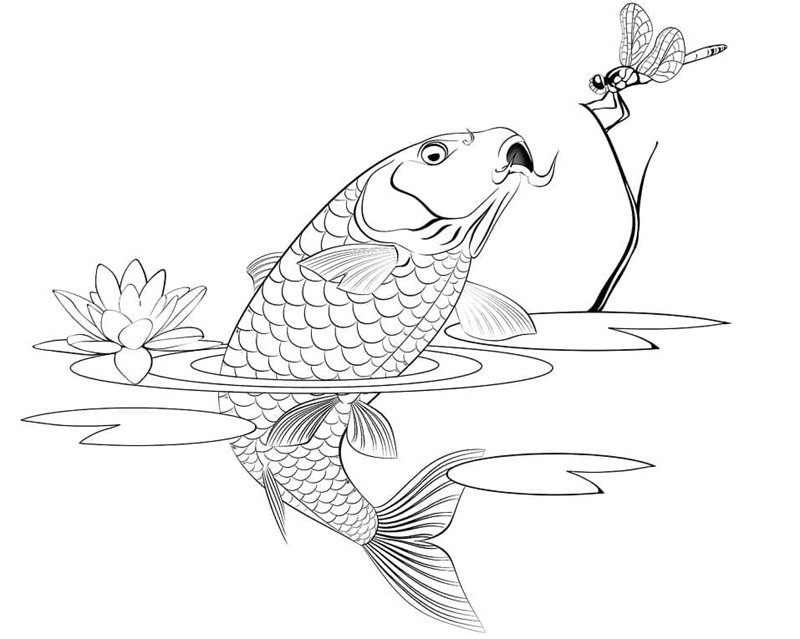 tranh tô màu con cá chép 6