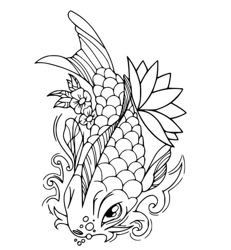 tranh tô màu con cá chép 9