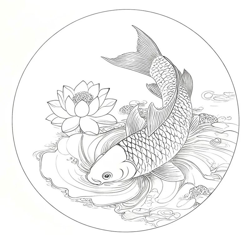 tranh tô màu con cá chép