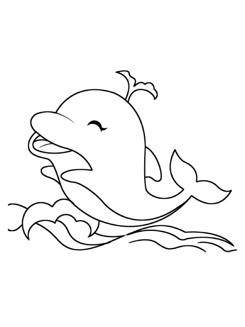 tranh tô màu con cá heo 23