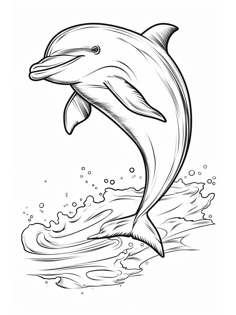 tranh tô màu con cá heo 27