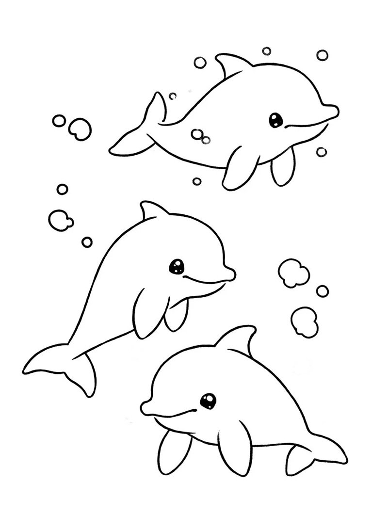 tranh tô màu con cá heo 38