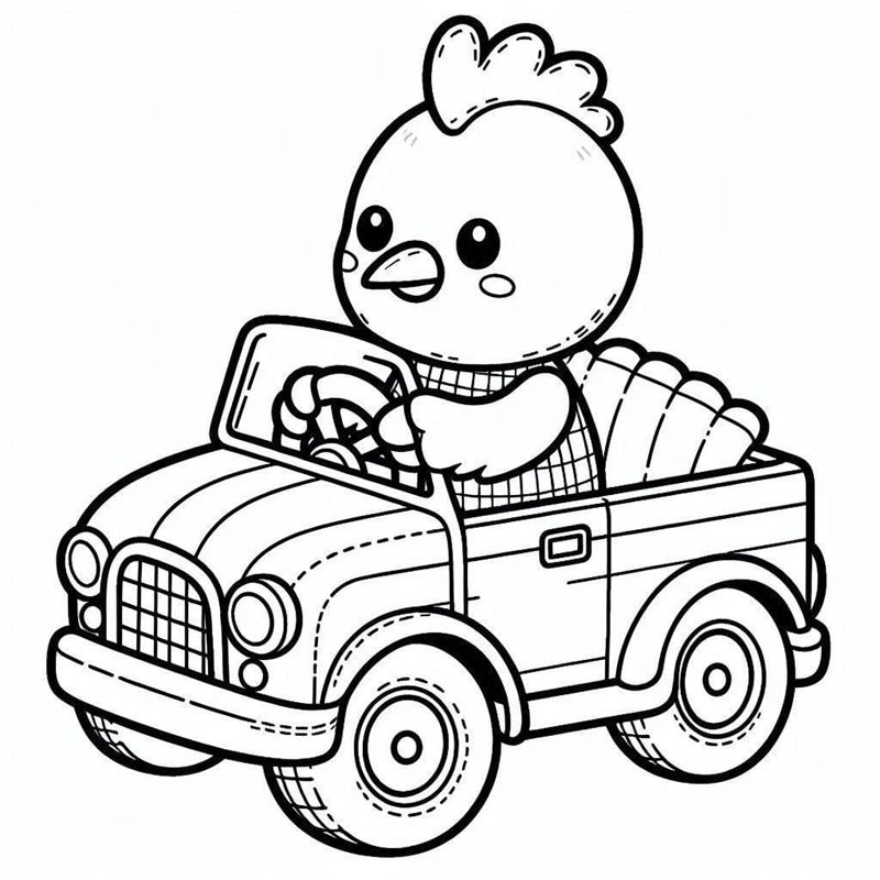 tranh tô màu con gà 10