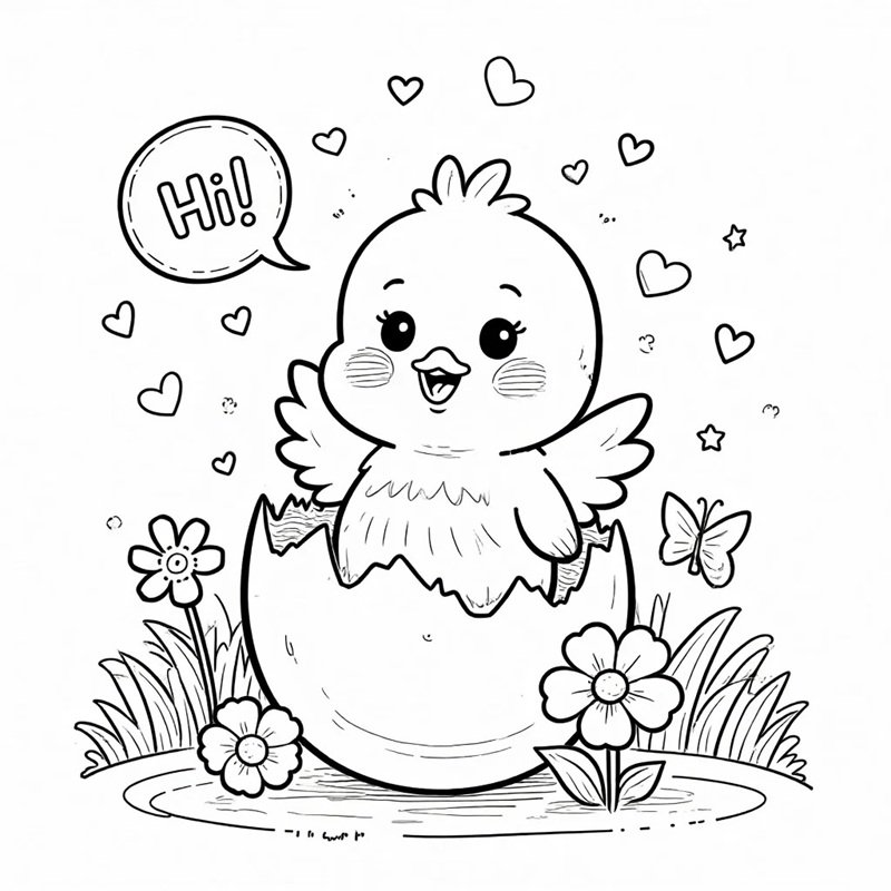 tranh tô màu con gà 22