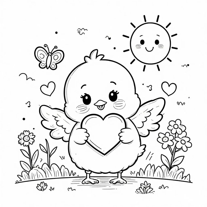 tranh tô màu con gà 25