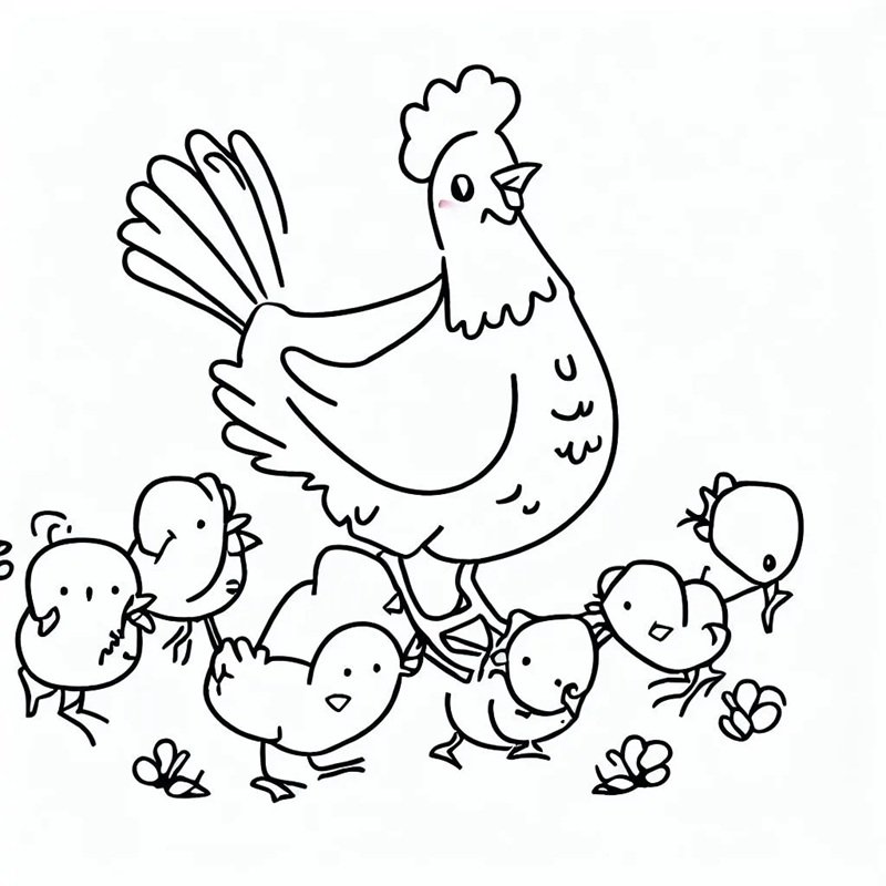 tranh tô màu con gà 32