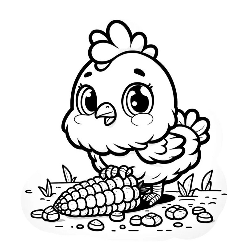 tranh tô màu con gà 34