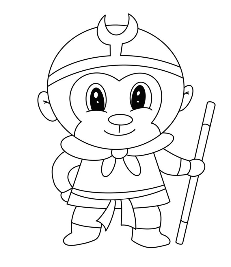 tranh tô màu con khỉ 1