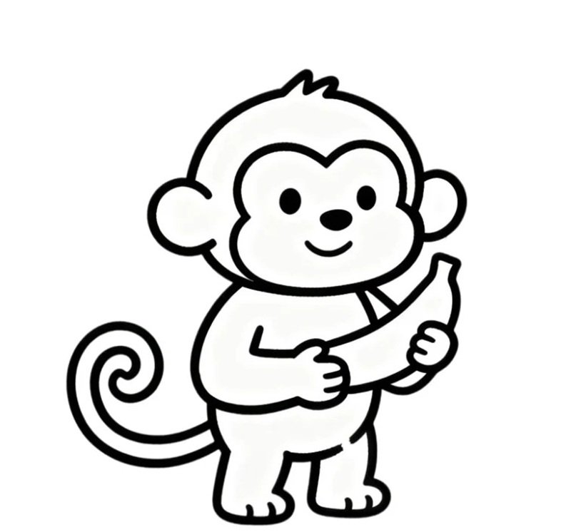 tranh tô màu con khỉ 11