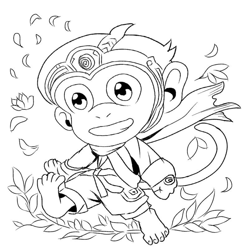 tranh tô màu con khỉ 16