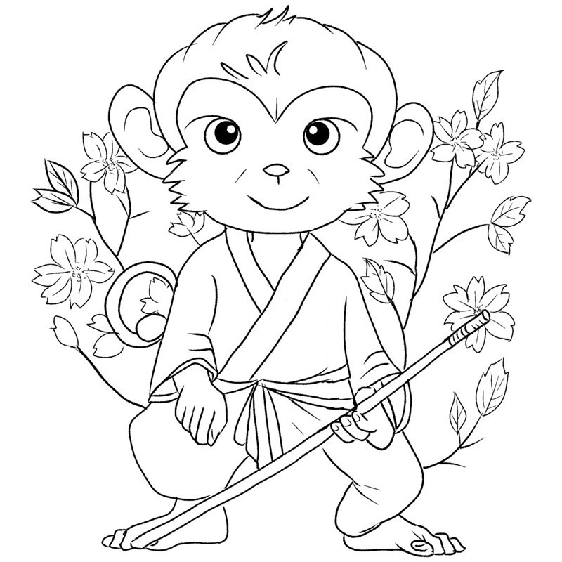 tranh tô màu con khỉ 17