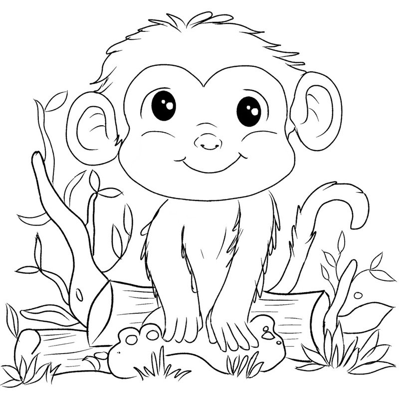 tranh tô màu con khỉ 18