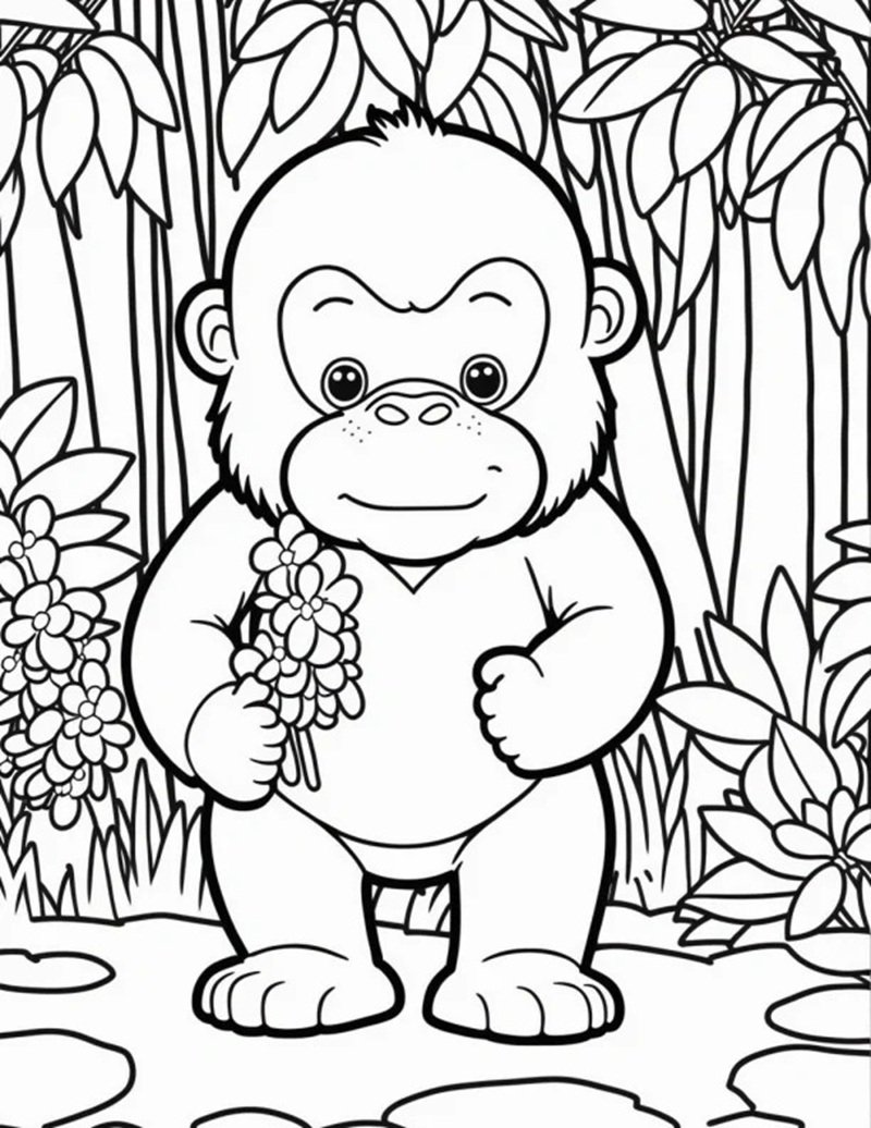 tranh tô màu con khỉ 19