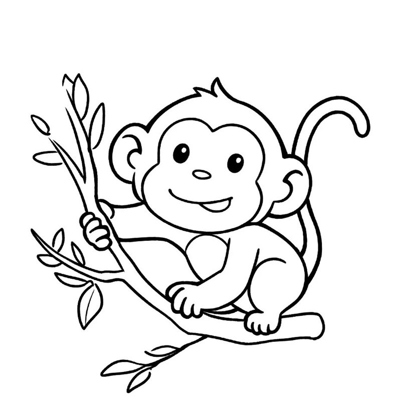 tranh tô màu con khỉ 23