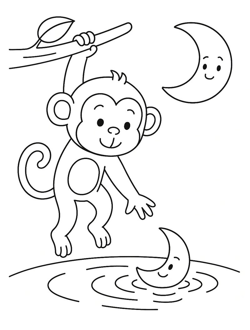 tranh tô màu con khỉ 24