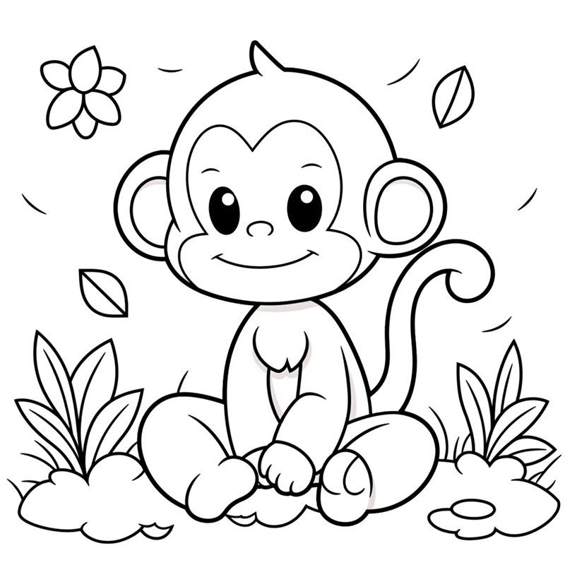 tranh tô màu con khỉ 26