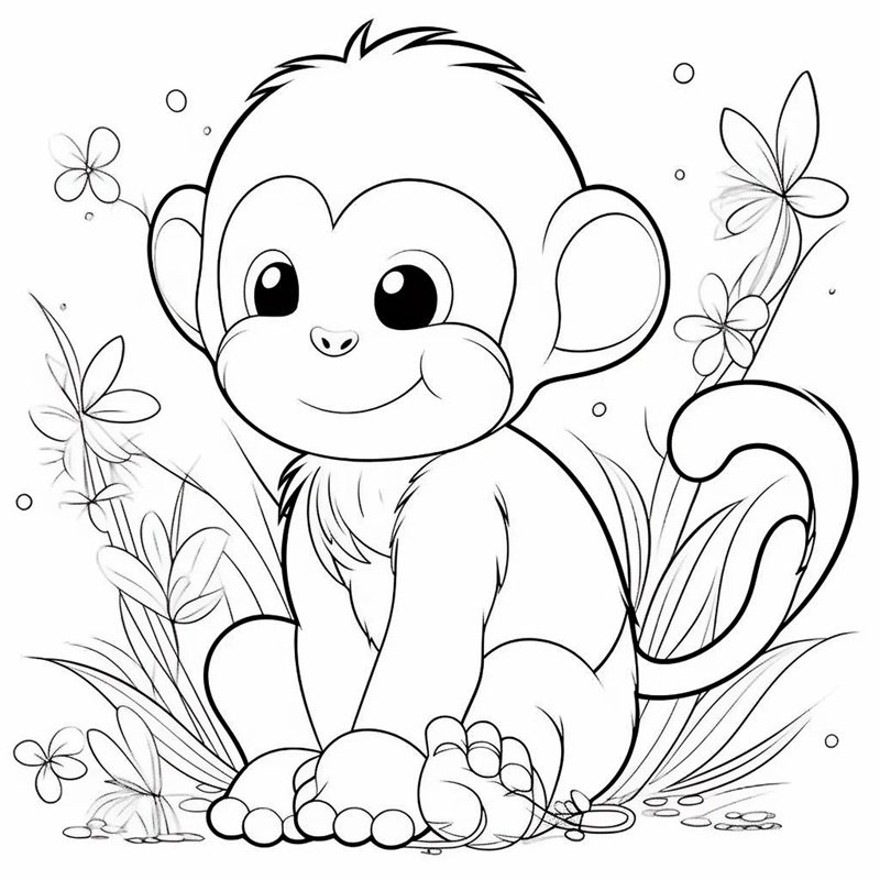 tranh tô màu con khỉ 27