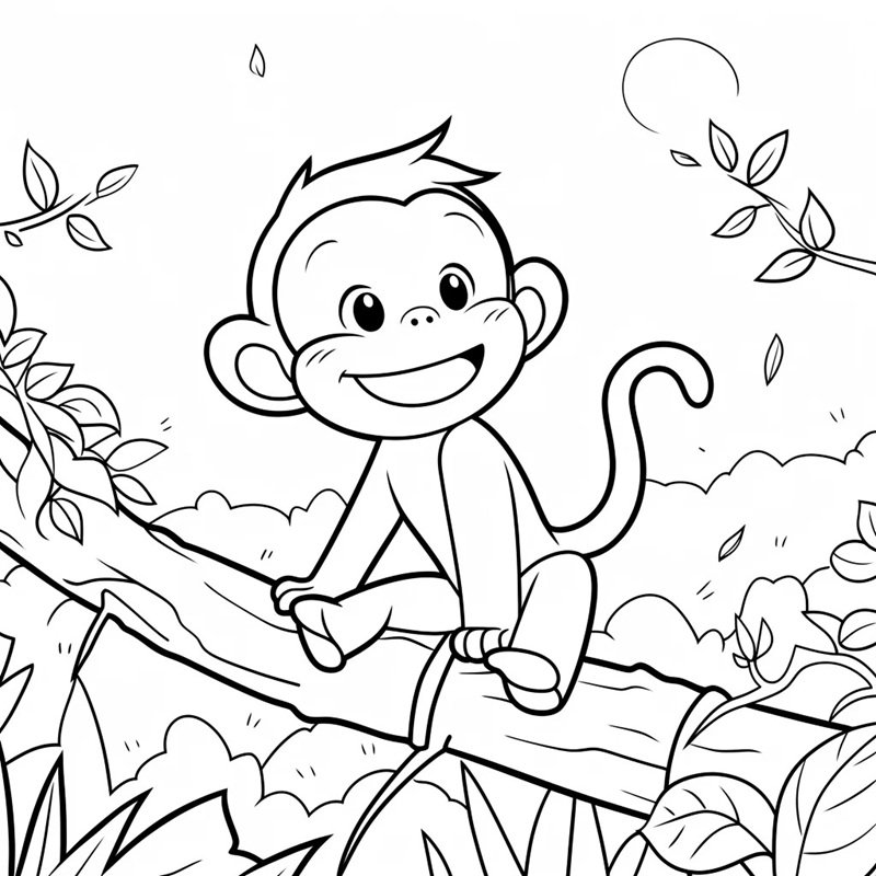 tranh tô màu con khỉ 29