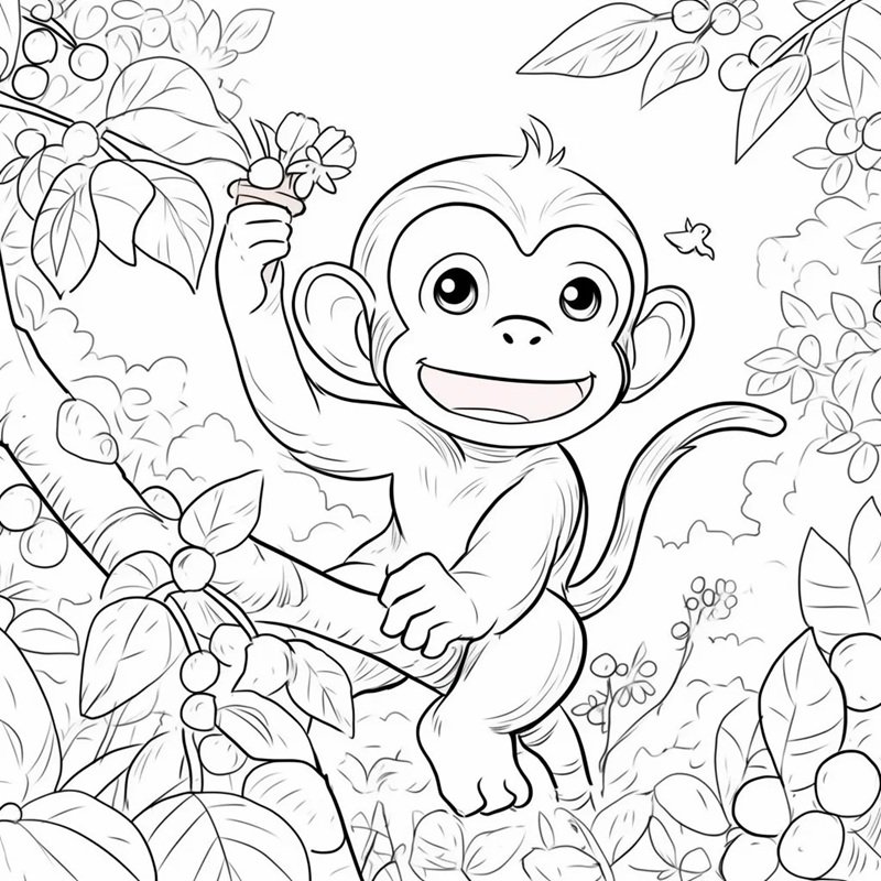 tranh tô màu con khỉ 31