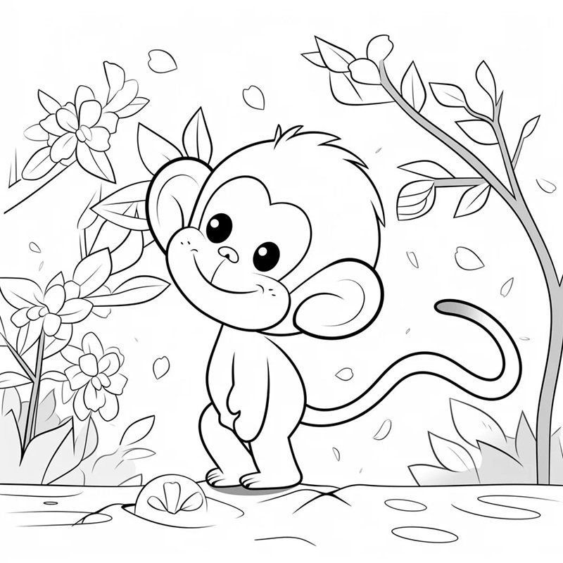 tranh tô màu con khỉ 32