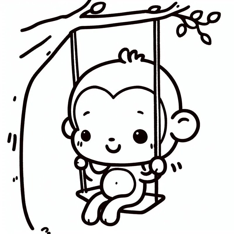 tranh tô màu con khỉ 35