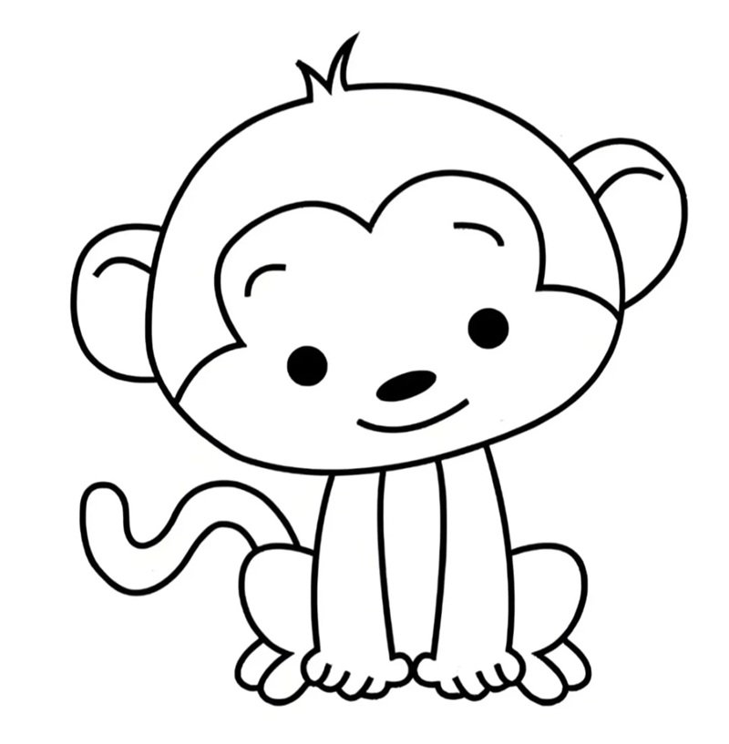 tranh tô màu con khỉ 6