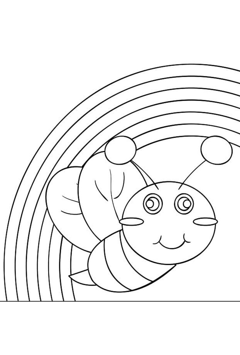 tranh tô màu con ong 1