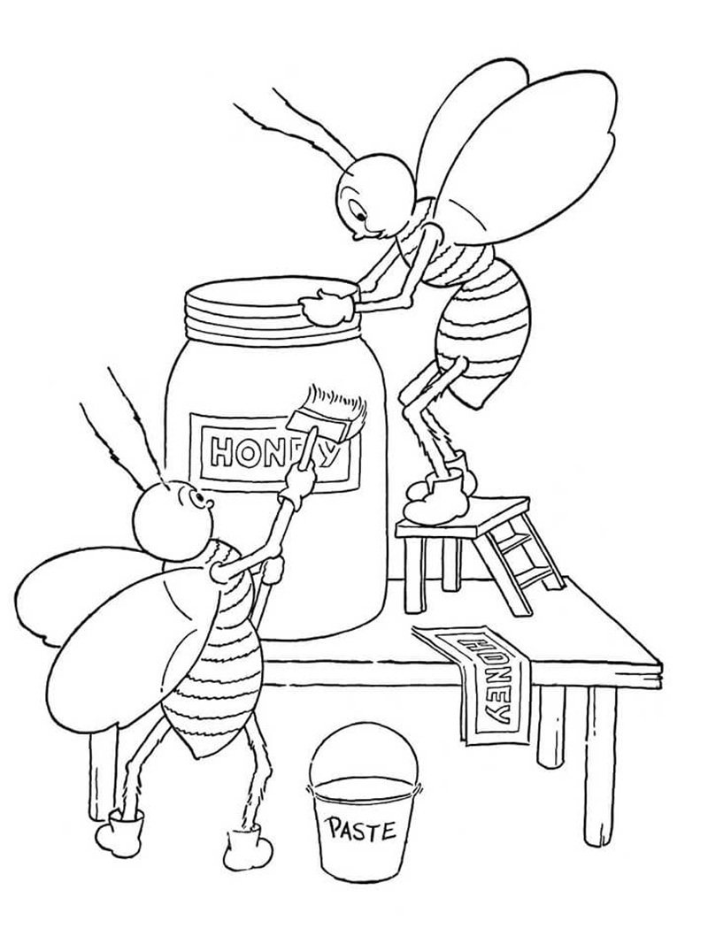 tranh tô màu con ong 11