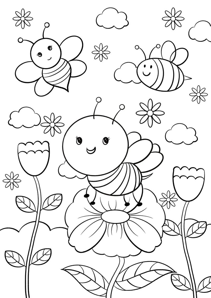 tranh tô màu con ong 17