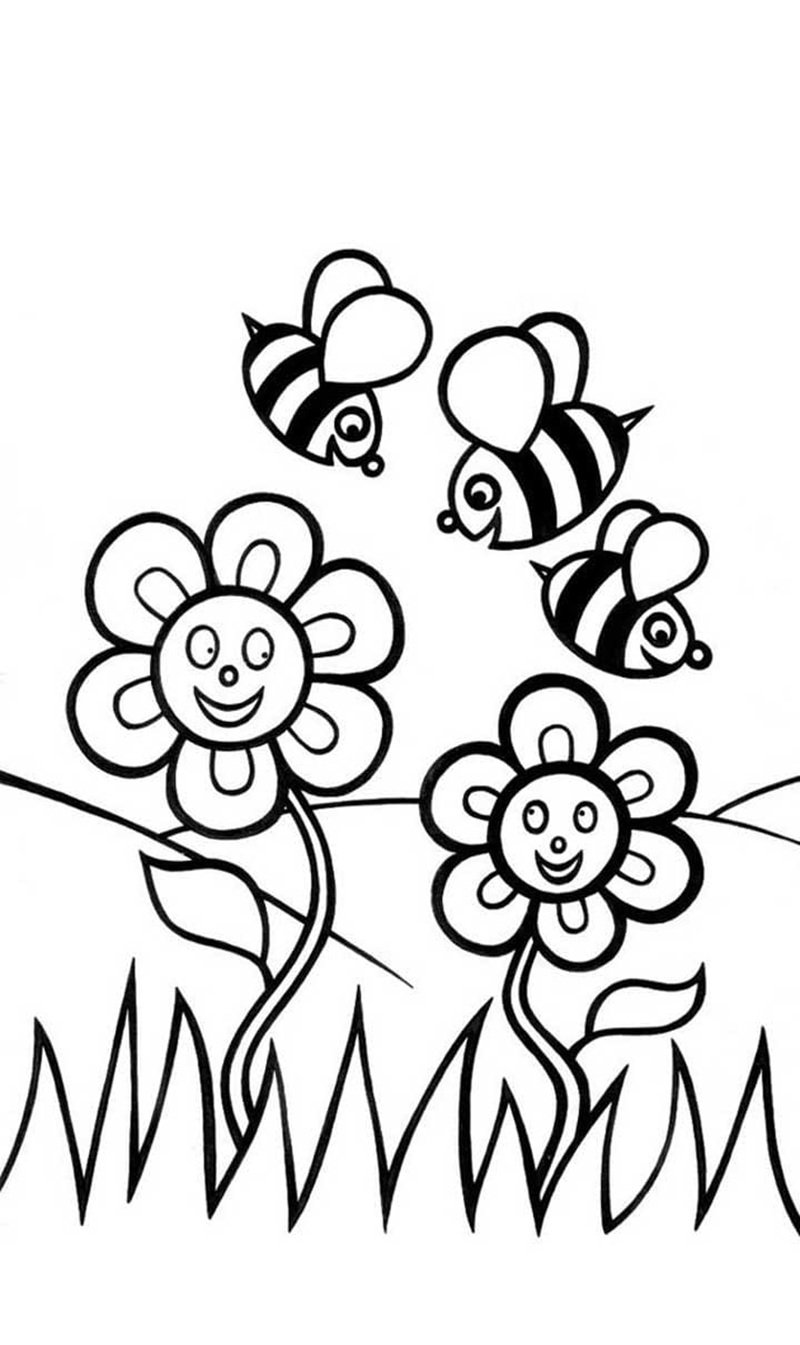 tranh tô màu con ong 2