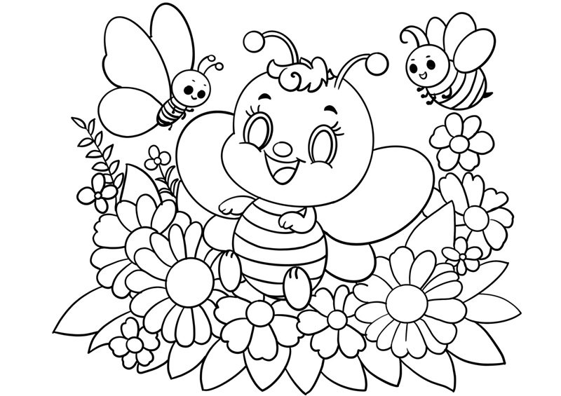 tranh tô màu con ong 20