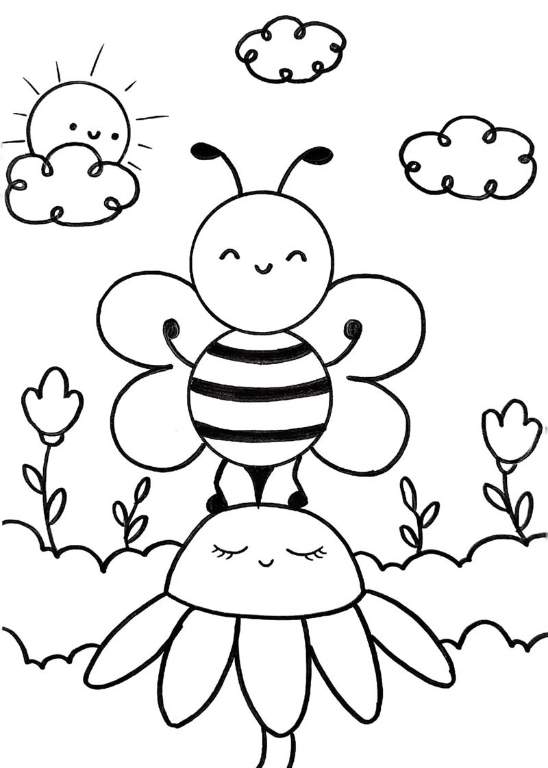 tranh tô màu con ong 25