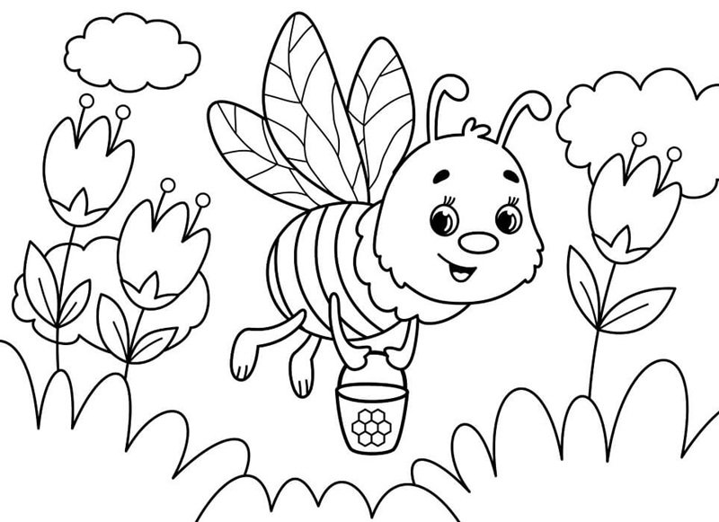 tranh tô màu con ong 32