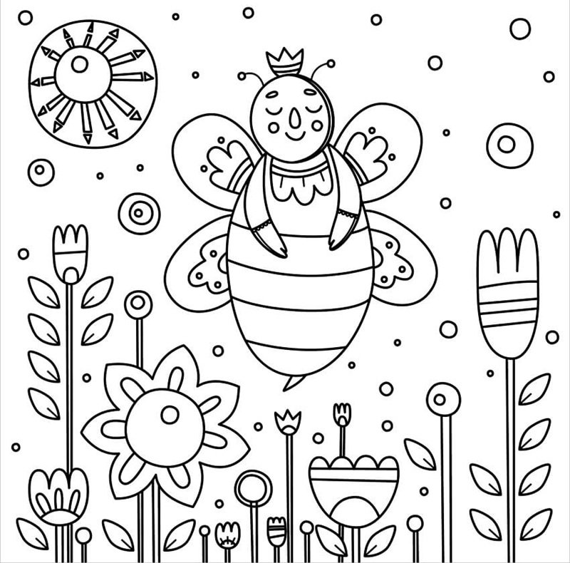 tranh tô màu con ong 34