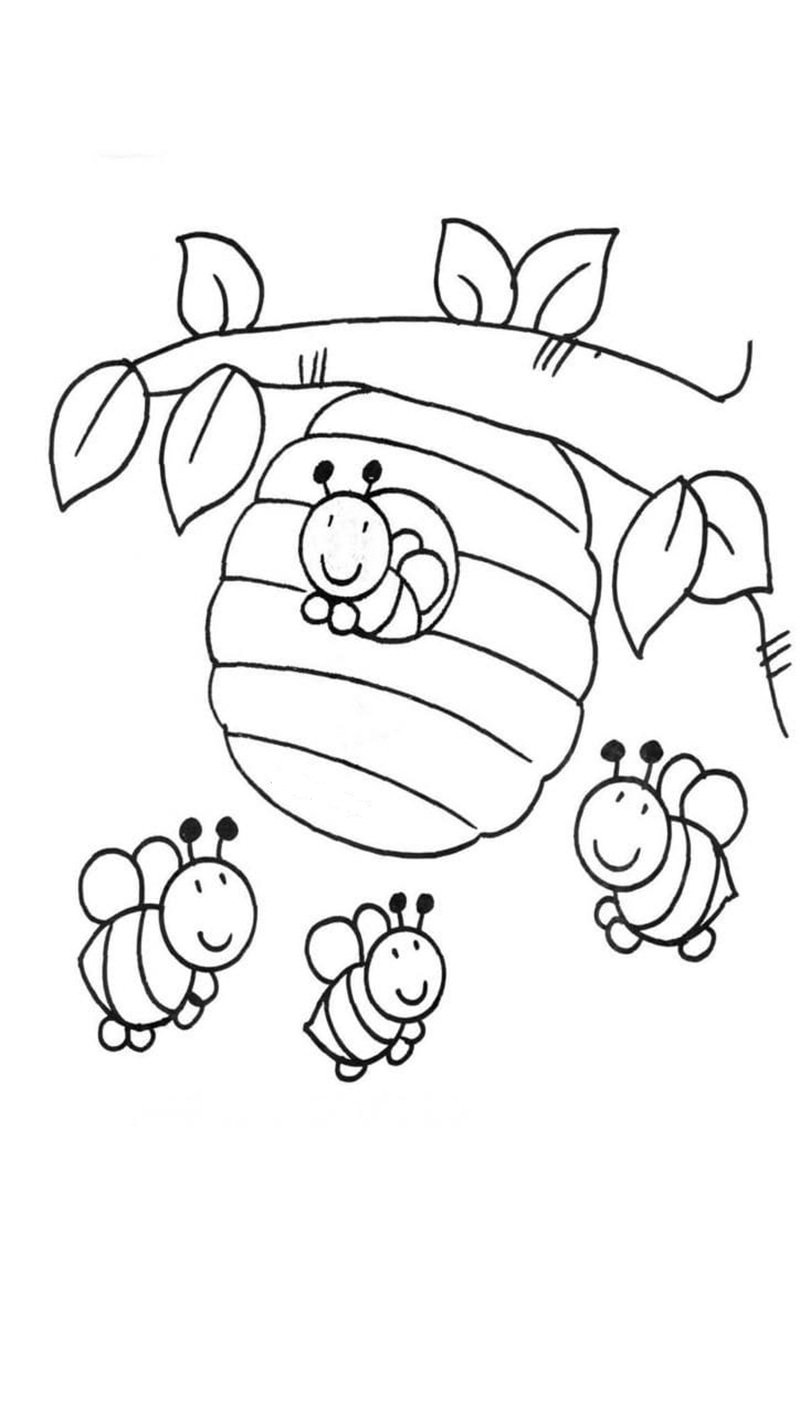 tranh tô màu con ong 8
