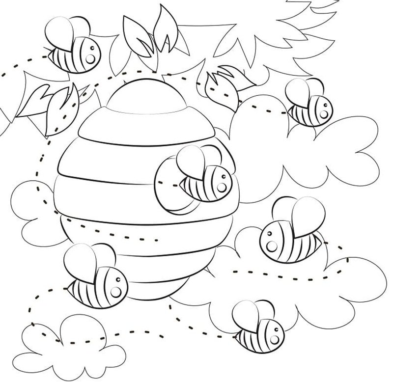 tranh tô màu con ong 9