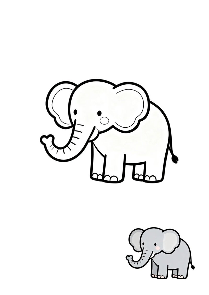 tranh tô màu con voi 25