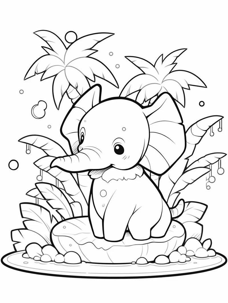 tranh tô màu con voi 28