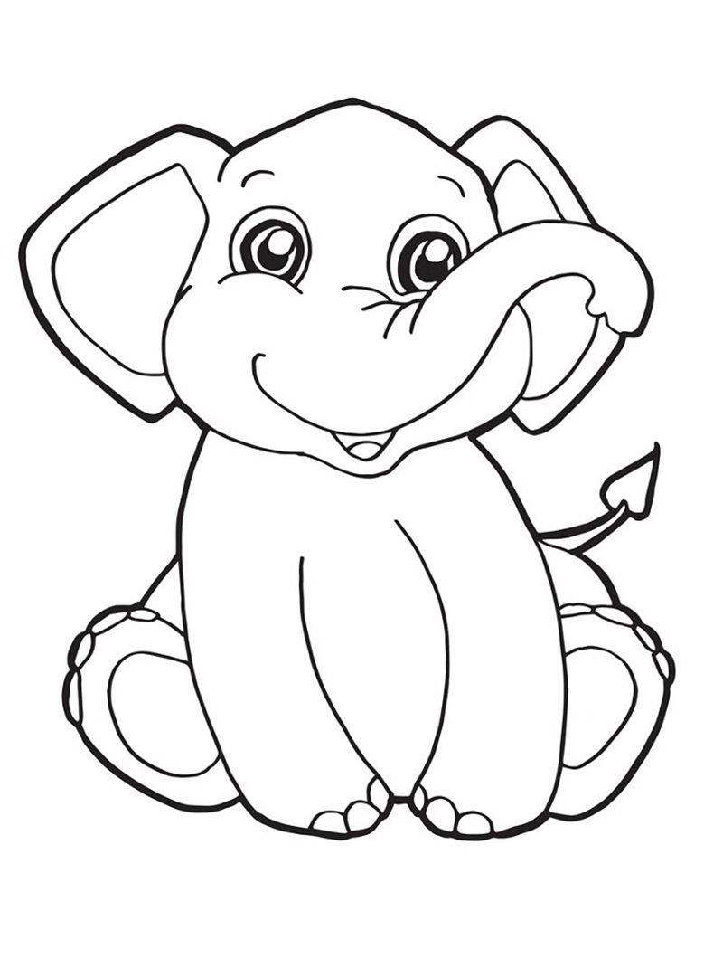 tranh tô màu con voi 3