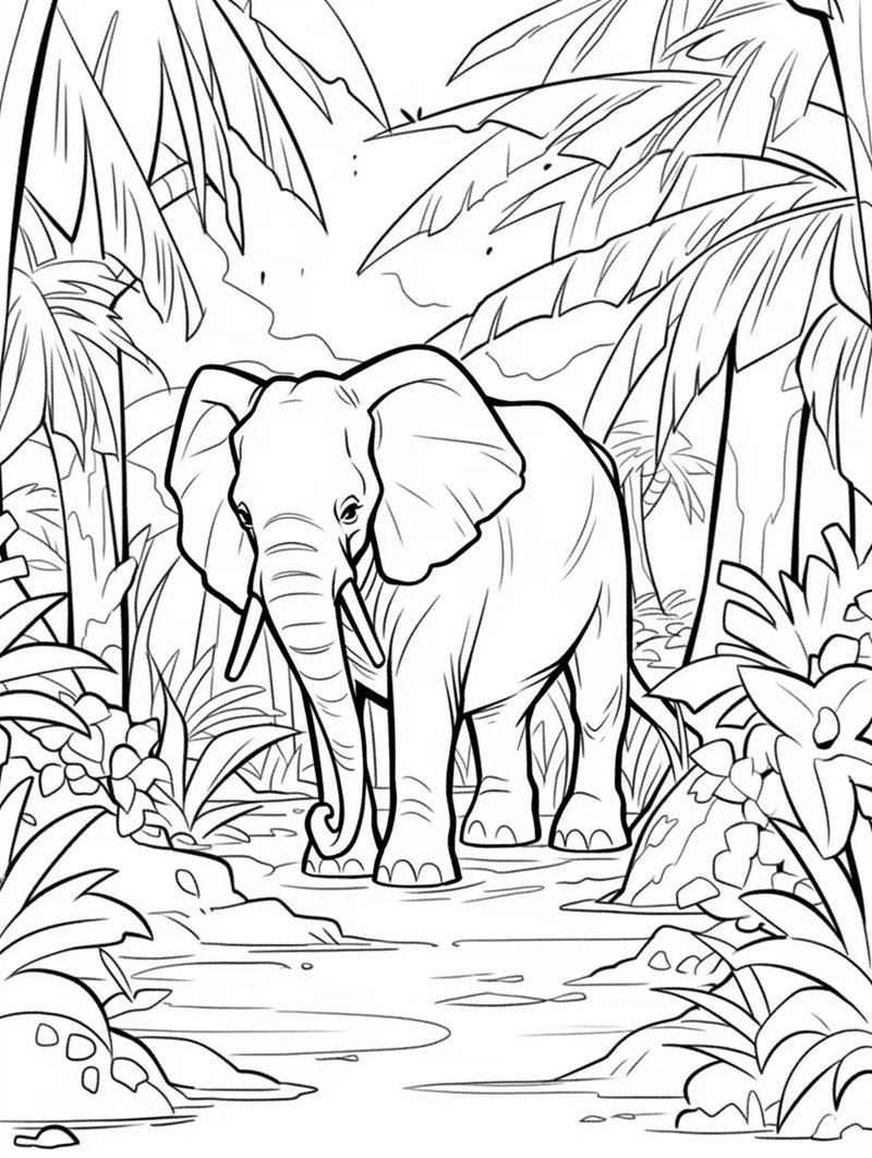 tranh tô màu con voi 30