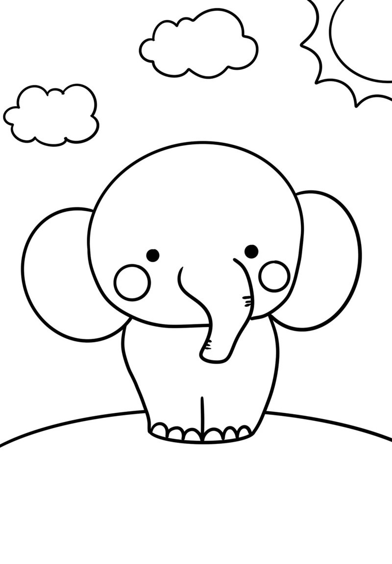 tranh tô màu con voi 38