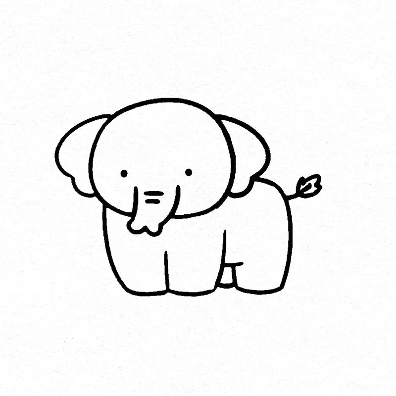 tranh tô màu con voi cho bé