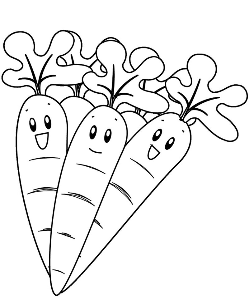tranh tô màu củ cà rốt 1