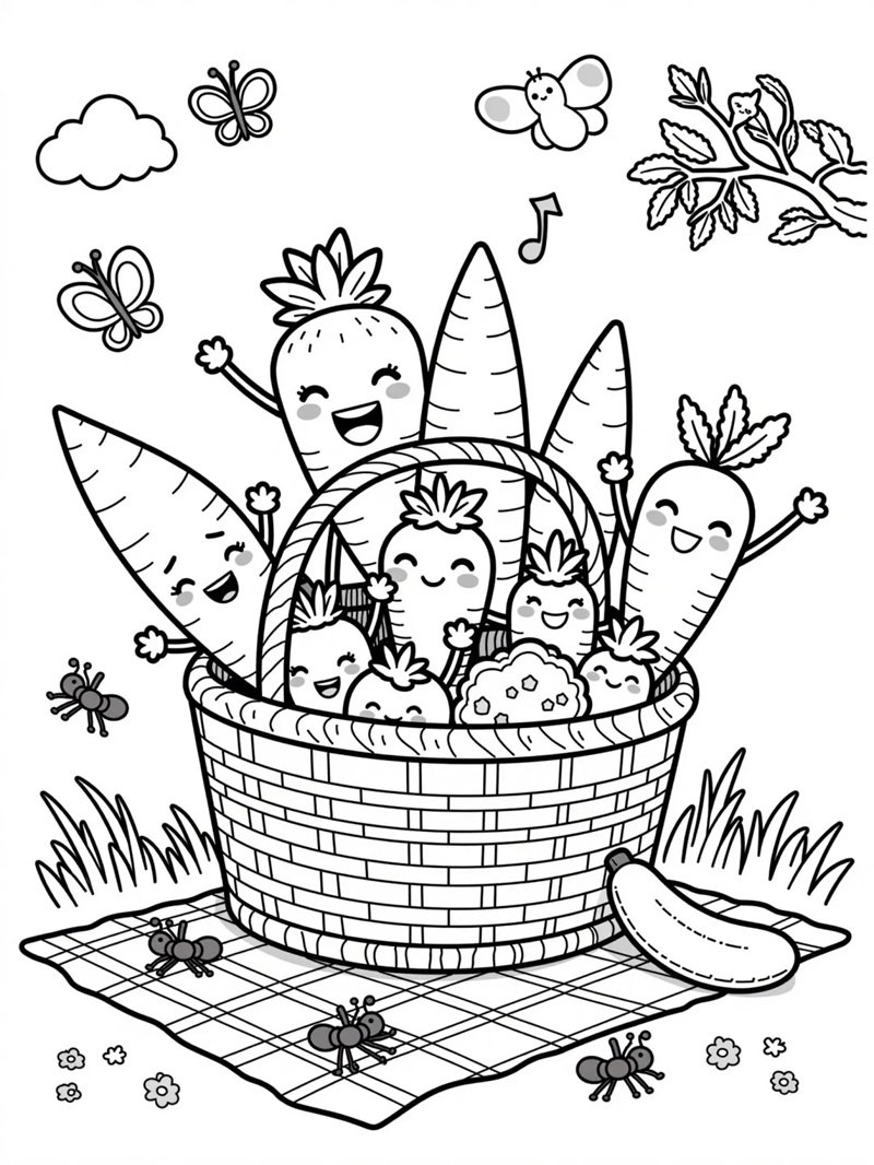 tranh tô màu củ cà rốt 13