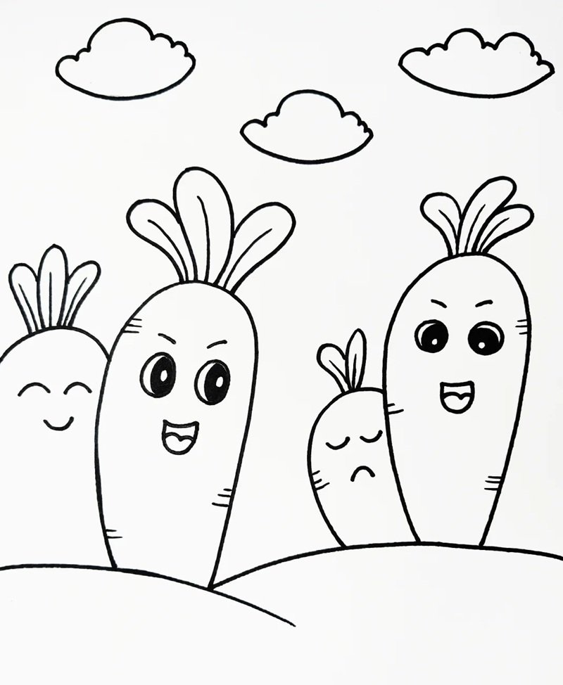 tranh tô màu củ cà rốt 14