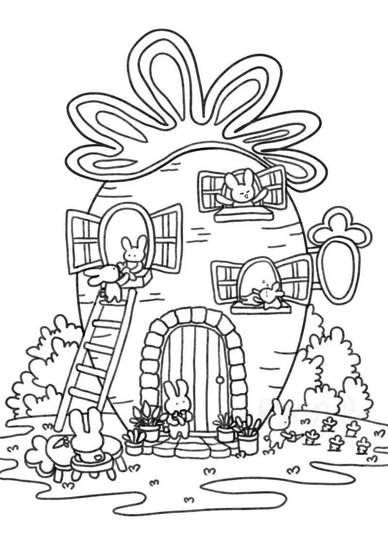 tranh tô màu củ cà rốt 17