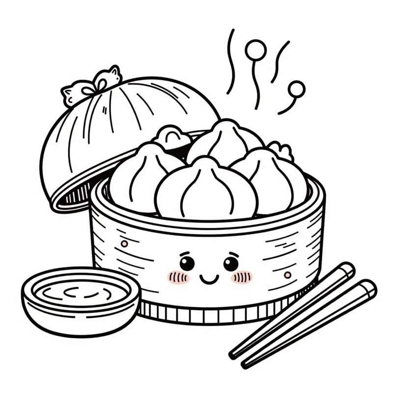 tranh tô màu đồ ăn cute mini 2