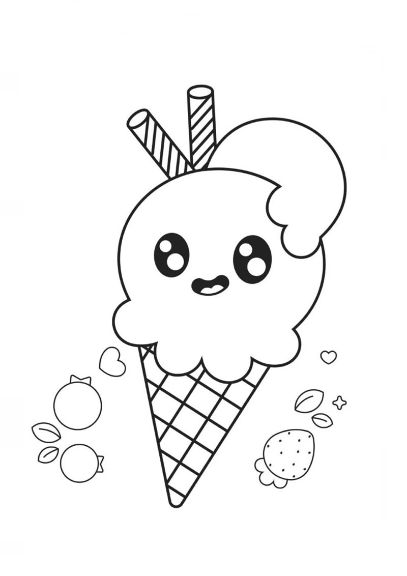 tranh tô màu đồ ăn cute mini 29