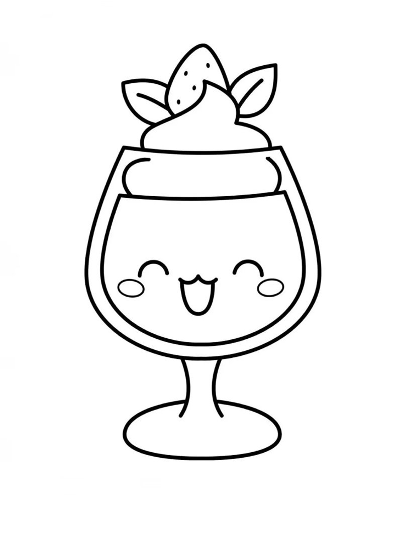 tranh tô màu đồ ăn cute mini 31